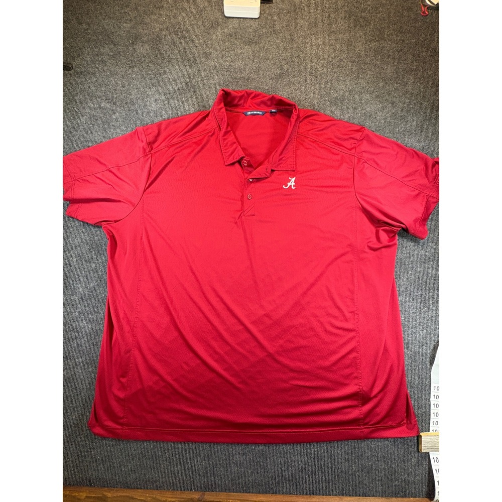 Cutter & Buck Mens Alabama Crimson Tide Polo Shirt Red Short Sleeve 5XB BCK01127